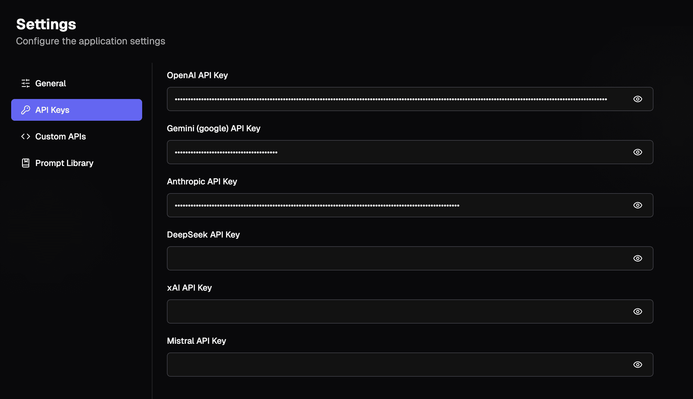 API Key Settings