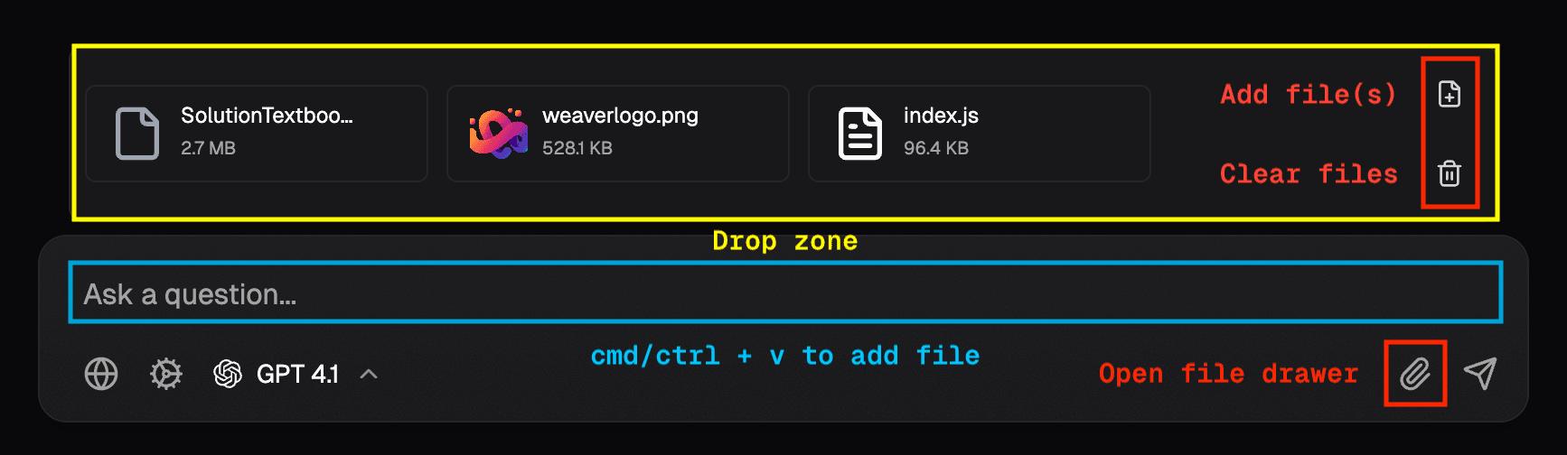 File upload options